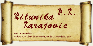 Milunika Karajović vizit kartica